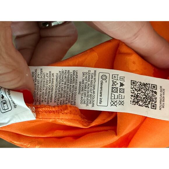 Miss Selfridge Women's Orange Satin Jacquard Strap Back Maxi Slip Dress Size 4 - Picture 11 of 12